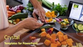  Presentation with quality life - Slide deck consisting of midsection-of-biracial-man-cooking background and a tawny brown colored foreground