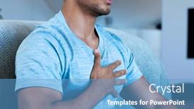  Presentation with relaxation - Theme enhanced with midsection-of-biracial-man-sitting background and a teal colored foreground