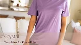  Presentation with design fashion - Presentation theme enhanced with midsection-of-biracial-woman-wearing background and a soft green colored foreground