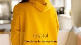  Presentation with yellow color - Theme having midsection-of-biracial-woman-wearing background and a gold colored foreground