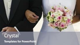  Presentation with bride - Slide set enhanced with close up of vintage violin background and a gray colored foreground.