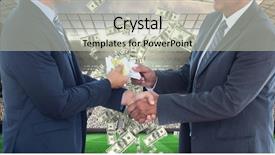  Presentation with digital claims - Audience pleasing slide set consisting of midsection of businessmen exchanging money backdrop and a soft green colored foreground