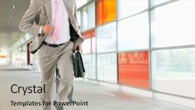  Presentation with railroad - Slides enhanced with midsection of businessmen rushing on railroad platform background and a light gray colored foreground