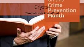  Presentation with law crime - Slide deck with midsection-of-caucasian-lawyer-reading background and a red colored foreground