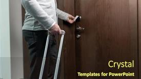  Presentation with open door - Amazing slides having midsection-of-contemporary-businessman backdrop and a wine colored foreground