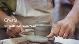  Presentation with pottery - Beautiful slides featuring midsection-of-craftsman-working backdrop and a coral colored foreground