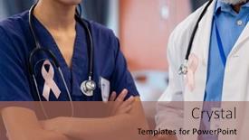  Presentation with diverse medical - Presentation design consisting of midsection-of-diverse-female background and a violet colored foreground