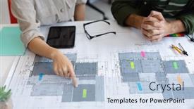  Presentation with busy work - Slide deck consisting of midsection-of-diverse-male background and a light blue colored foreground