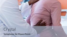  Presentation with diverse medical - PPT theme featuring midsection-of-diverse-senior-male background and a light blue colored foreground