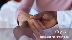  Presentation with diverse medical - Theme enhanced with midsection-of-diverse-senior-male background and a tawny brown colored foreground