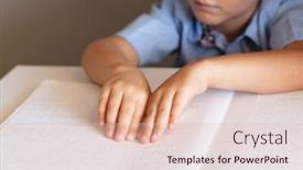  Presentation with blindness - Theme having midsection-of-elementary-schoolboy background and a  colored foreground