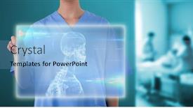  Presentation with blue lights - PPT layouts consisting of midsection of female doctor using digital screen against skeleton graphic on blue with lights 3d background and a light blue colored foreground