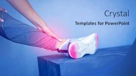  Presentation with ankle - Colorful presentation enhanced with midsection-of-female-runner-holding backdrop and a light blue colored foreground