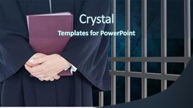  Presentation with digital book - PPT layouts featuring midsection of judge with book background and a ocean colored foreground