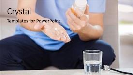  Presentation with medicine - PPT theme with midsection of male caretaker giving background and a lemonade colored foreground