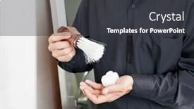  Presentation with shaving - Slide deck enhanced with midsection of male hairdresser with brush and shaving cream background and a dark gray colored foreground