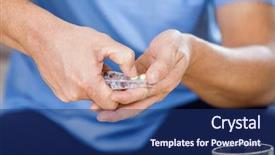  Presentation with nurse a male patient - Colorful PPT layouts enhanced with midsection of male nurse taking backdrop and a navy blue colored foreground