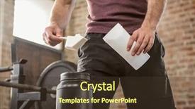  Presentation with supplement - Colorful presentation theme enhanced with midsection of man adding supplement backdrop and a tawny brown colored foreground