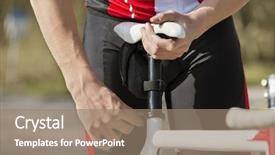  Presentation with bicycle trail - Presentation theme enhanced with saddle - midsection of man adjusting background and a coral colored foreground