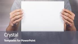  Presentation with bleached - Audience pleasing PPT theme consisting of midsection of man holding cardboard backdrop and a gray colored foreground