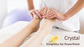  Presentation with foot massage - Slides featuring midsection of masseur giving foot background and a lemonade colored foreground