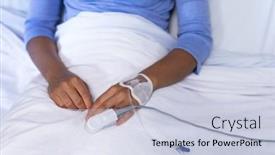  Presentation with female hospital patient - Audience pleasing slide deck consisting of midsection-of-mixed-race-female backdrop and a lemonade colored foreground