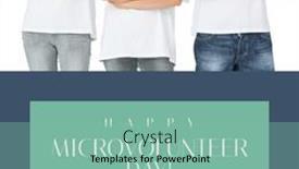  Presentation with volunteer - Presentation theme enhanced with midsection-of-multiracial-friends background and a seafoam green colored foreground