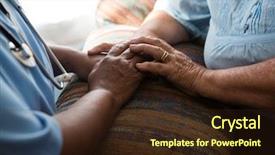  Presentation with relaxing - Slides with midsection of nurse and patient background and a wine colored foreground