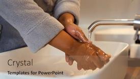  Presentation with self care - PPT theme enhanced with midsection-of-plus-size-african background and a coral colored foreground