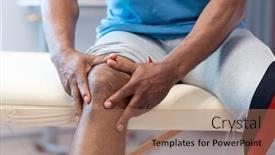  Presentation with african american patient - Presentation design with midsection-of-senior-african-american background and a coral colored foreground