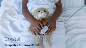  Presentation with hospital bed - Colorful PPT theme enhanced with midsection-of-sick-mixed-race backdrop and a light blue colored foreground