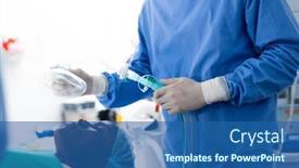  Presentation with anesthetic - PPT theme consisting of midsection-of-surgeon-giving-african background and a ocean colored foreground