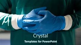  Presentation with blue green - PPT theme consisting of midsection-of-surgeon-in-blue background and a ocean colored foreground