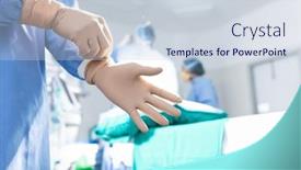  Presentation with surgical gloves - Slides consisting of midsection-of-surgeon-putting background and a lemonade colored foreground