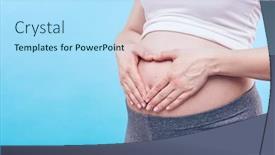  Presentation with pregnant woman - Amazing slide set having midsection-of-young-pregnant-woman backdrop and a light blue colored foreground