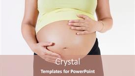  Presentation with stomach - Slide set with midsection-of-young-pregnant-woman background and a coral colored foreground