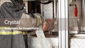  Presentation with fire station - Colorful PPT layouts enhanced with midsection side view of fireman backdrop and a violet colored foreground