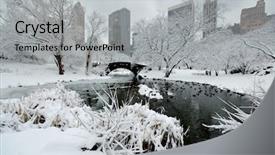  Presentation with manhattan - Colorful presentation enhanced with midtown manhattan new york backdrop and a light gray colored foreground