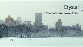  Presentation with manhattan - Slide deck enhanced with midtown manhattan new york background and a sky blue colored foreground