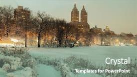  Presentation with park night city - Cool new slides with midtown manhattan new york backdrop and a gray colored foreground