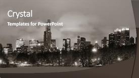  Presentation with park night city - Presentation design enhanced with midtown manhattan new york background and a gray colored foreground