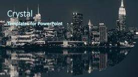  Presentation with manhattan - Audience pleasing PPT theme consisting of midtown-manhattan-skyline-at-dusk backdrop and a tawny brown colored foreground