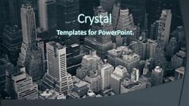  Presentation with new york city - Colorful presentation enhanced with midtown skyscraper buildings rooftop view backdrop and a tawny brown colored foreground