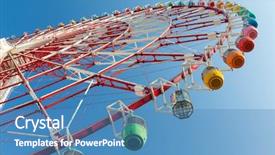  Presentation with ferris wheel - Presentation having midway - ferris wheel background and a teal colored foreground
