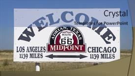  Presentation with route - Cool new presentation with midway point along route 66 backdrop and a teal colored foreground