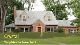  Presentation with accents - Amazing slide set having midwest - cape cod home with gray backdrop and a tawny brown colored foreground