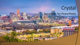  Presentation with cincinnati - PPT theme with midwest - cincinnati ohio usa skyline background and a light blue colored foreground