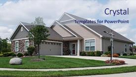  Presentation with tan - Colorful presentation enhanced with midwest - tan house on corner backdrop and a sky blue colored foreground