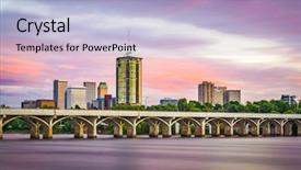  Presentation with oklahoma - Colorful presentation theme enhanced with midwest - tulsa oklahoma usa downtown skyline backdrop and a light blue colored foreground