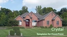  Presentation with brick - Amazing PPT theme having midwest suburban brick home backdrop and a tawny brown colored foreground